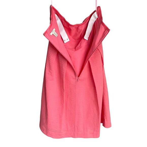 J. CREW Pink Strapless Dress 100% Cotton Lorelei Seersucker 24356 Women's Size 8 - Picture 4 of 15